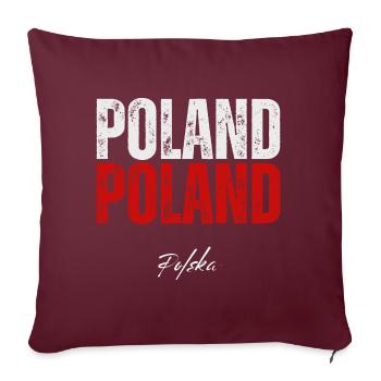 Flagge Polens, Polnischer Stolz - Sofakissenbezug 45 x 45 cm - Burgunderrot - Vorne