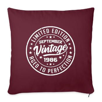 Septembre 1986 Cadeau Anniversaire Septembre 1986 - Housse de coussin décorative 45 x 45 cm - bordeaux - Devant