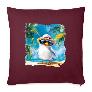 Vacances sous les palmiers : la détente à l’état pur - Housse de coussin décorative 45 x 45 cm - bordeaux - Devant