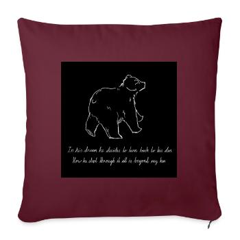Sleepwalking bear turning back to his den - Sofa pillowcase 17,3'' x 17,3'' (45 x 45 cm) - burgundy - Front