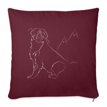 Chien Bouvier bernois - Housse de coussin décorative 45 x 45 cm - bordeaux - Devant