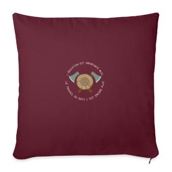 Ttravaille du bois - Housse de coussin décorative 45 x 45 cm - bordeaux - Devant