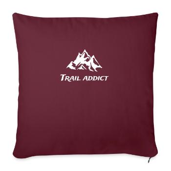 Trail addict - Housse de coussin décorative 45 x 45 cm - bordeaux - Devant