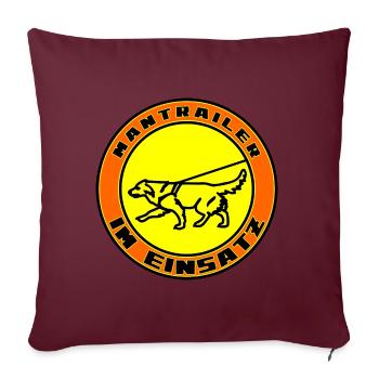 Mantrailer en action Retriever blond - Housse de coussin décorative 45 x 45 cm - bordeaux - Devant