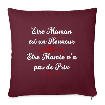Cadeau Original Mamie Message Annonce - Housse de coussin décorative 45 x 45 cm - bordeaux - Devant