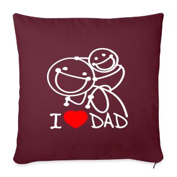 j’adore papa FR - Housse de coussin décorative 45 x 45 cm - bordeaux - Devant