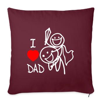 j’adore papa FR - Housse de coussin décorative 45 x 45 cm - bordeaux - Devant
