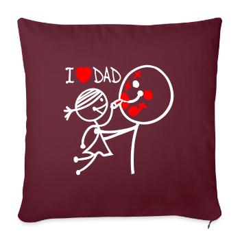 j’adore papa FR - Housse de coussin décorative 45 x 45 cm - bordeaux - Devant