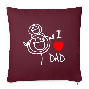 j’adore papa FR - Housse de coussin décorative 45 x 45 cm - bordeaux - Devant