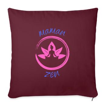 Maman zen 4 1 - Housse de coussin décorative 45 x 45 cm - bordeaux - Devant