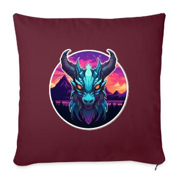 Chinesischer Drache, Dragon - Sofakissenbezug 45 x 45 cm - Burgunderrot - Vorne