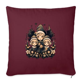 Weihnachtsmann, Ugly Christmas, Elfen - Sofakissenbezug 45 x 45 cm - Burgunderrot - Vorne