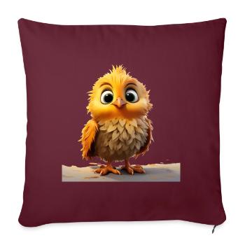 Petit poussin drôle - Housse de coussin décorative 45 x 45 cm - bordeaux - Devant