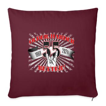55 ans de Rock ́n ́roll - Housse de coussin décorative 45 x 45 cm - bordeaux - Devant