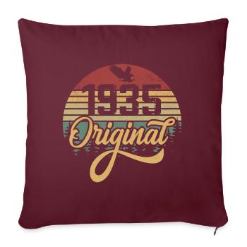 Original 1935 Vintage - Cadeau D’anniversaire 1935 - Housse de coussin décorative 45 x 45 cm - bordeaux - Devant