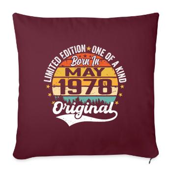 Cadeau d’anniversaire mai 1978 né en mai 1978 - Housse de coussin décorative 45 x 45 cm - bordeaux - Devant
