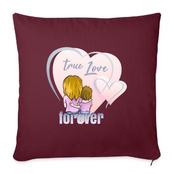 true love forever - Sofakissenbezug 45 x 45 cm - Burgunderrot - Vorne