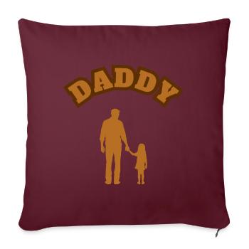 Papa Fille Kid Brown - Housse de coussin décorative 45 x 45 cm - bordeaux - Devant