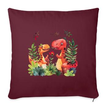 Pourquoi les dinosaures sont-ils si populaires auprès des enfants ? - Housse de coussin décorative 45 x 45 cm - bordeaux - Devant