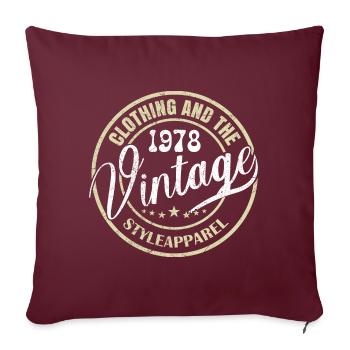 Jahrgang 1978 Retro 1978 Geburtstagsgeschenk 1978 - Sofakissenbezug 45 x 45 cm - Burgunderrot - Vorne