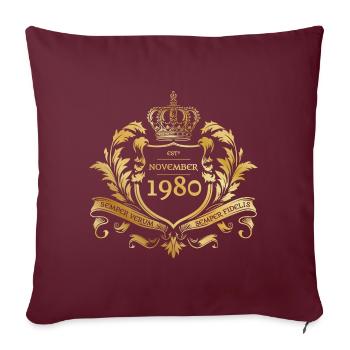 44. Geburtstag Semper Verum - Création 11/1980 - Housse de coussin décorative 45 x 45 cm - bordeaux - Devant
