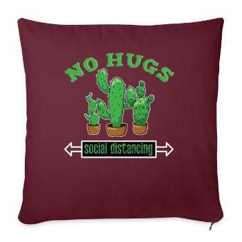 No hugs social distancing covid19 Geschenk Impfung - Sofakissenbezug 45 x 45 cm - Burgunderrot - Vorne