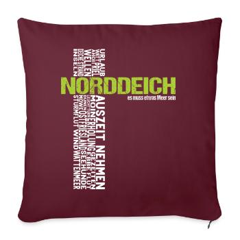 Norddeich vacances Mer du Nord Ouest Côte nord - Housse de coussin décorative 45 x 45 cm - bordeaux - Devant
