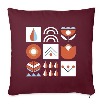 Graphique de nature géométrique - Housse de coussin décorative 45 x 45 cm - bordeaux - Devant