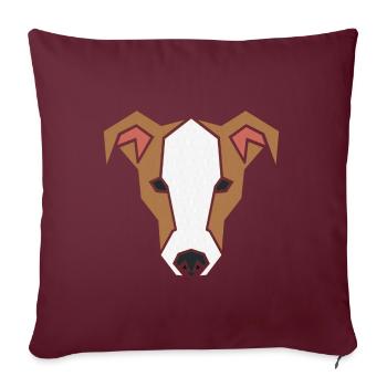 Jack Russell Faces 1a - Sofakissenbezug 45 x 45 cm - Burgunderrot - Vorne