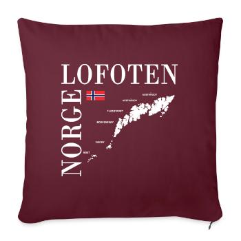norge lofoten ile norvège norvege scandinavie - Housse de coussin décorative 45 x 45 cm - bordeaux - Devant