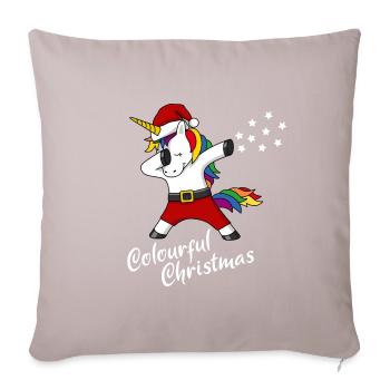 Christmas Unicorn colourful Christmas Gift - Sofa pillowcase 17,3'' x 17,3'' (45 x 45 cm) - light taupe - Front