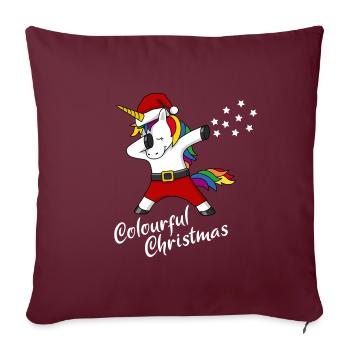Christmas Unicorn colourful Christmas Gift - Sofa pillowcase 17,3'' x 17,3'' (45 x 45 cm) - burgundy - Front