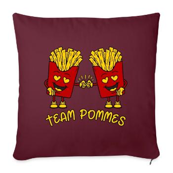 Frites Drôle Frites Sacs Équipe Frites - Housse de coussin décorative 45 x 45 cm - bordeaux - Devant