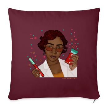 savant fou - Housse de coussin décorative 45 x 45 cm - bordeaux - Devant