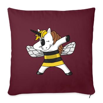 Abeille Licorne licorne abeille Apiculteur dabbing dab - Housse de coussin décorative 45 x 45 cm - bordeaux - Devant