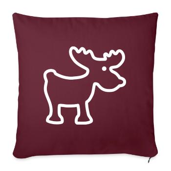 Orignal mignon - contour blanc - Housse de coussin décorative 45 x 45 cm - bordeaux - Devant