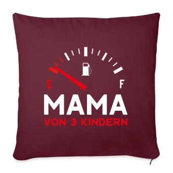 MAMA 3 KINDER MUTTERTAG - Sofakissenbezug 45 x 45 cm - Burgunderrot - Vorne