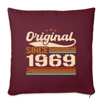 Original 1969 Vintage | Geburtstagsgeschenk 1969 - Sofakissenbezug 45 x 45 cm - Burgunderrot - Vorne