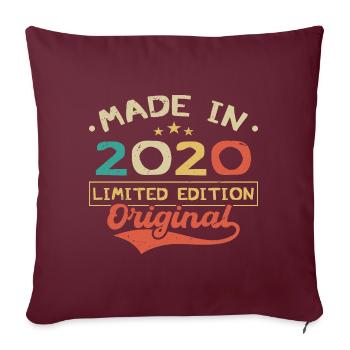 Hergestellt im Jahr 2020 | Limitierte Edition 2020 | Original - Sofakissenbezug 45 x 45 cm - Burgunderrot - Vorne