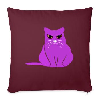 Fat CAT fetter Kater Galahad Story - Sofakissenbezug 45 x 45 cm - Burgunderrot - Vorne