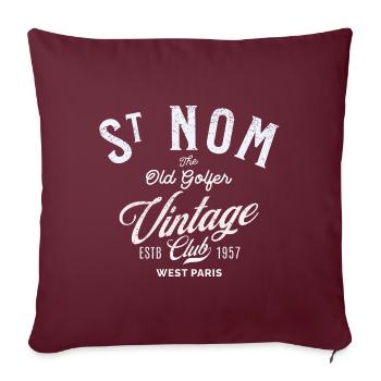 St Nom the old golfer vintage club - Housse de coussin décorative 45 x 45 cm - bordeaux - Devant
