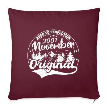 Légendaire depuis novembre 2001 - novembre 2001 - Housse de coussin décorative 45 x 45 cm - bordeaux - Devant