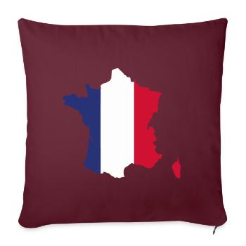 Flagge Frankreichs - Flagge Frankreichs - Sofakissenbezug 45 x 45 cm - Burgunderrot - Vorne