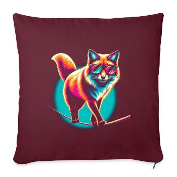 Fuchs Slackline - Sofakissenbezug 45 x 45 cm - Burgunderrot - Vorne