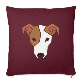 Jack Russell Faces 2a - Sofakissenbezug 45 x 45 cm - Burgunderrot - Vorne