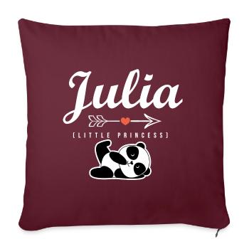 Vorname Julia personalisierte Geburtstagsweihnachtsgeschenk - Sofakissenbezug 45 x 45 cm - Burgunderrot - Vorne