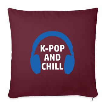 K-Pop et chill Saranghae Musique Pop Coréenne - Housse de coussin décorative 45 x 45 cm - bordeaux - Devant