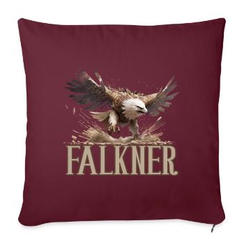 Falknerei Beizjagd Greifvogel Greif Falke - Sofakissenbezug 45 x 45 cm - Burgunderrot - Vorne
