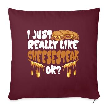 Philly Cheesesteak Sandwich - Sofakissenbezug 45 x 45 cm - Burgunderrot - Vorne