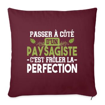 Paysagiste élagueur jardin métier arbuste cadeau - Housse de coussin décorative 45 x 45 cm - bordeaux - Devant